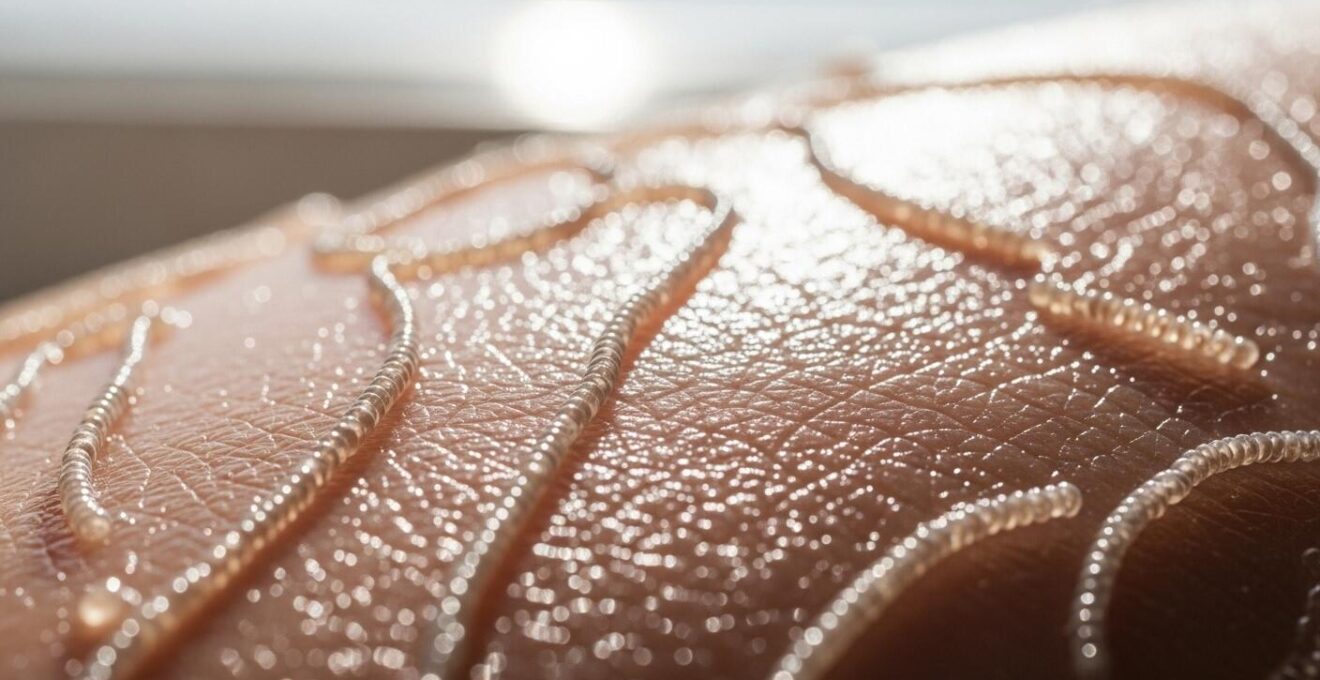 Kalte Güsse, Haut und Bindegewebe visuell im Detail für Hautgesundheit.